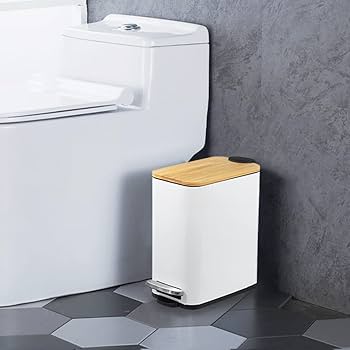 Amazon｜ゴミ箱 ふた付き 5L スリム ペダル式 ゴミ箱 角型 竹蓋